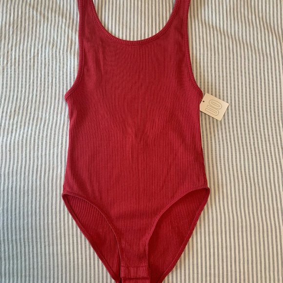 Urban Outfitters Red Ribbed Bodysuit - Picture 3 of 3